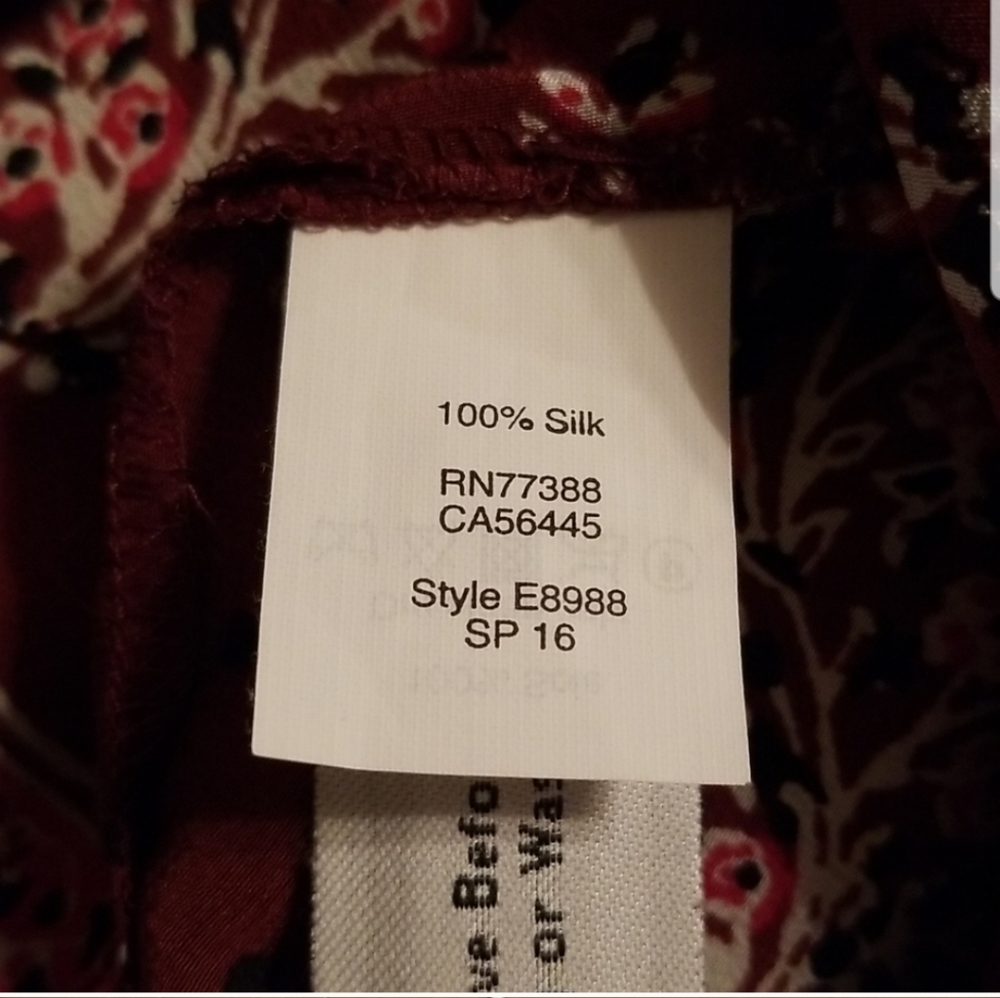 Madewell Womens Lassie Garden Cap Sleeve Burgandy Printed Shirt - Picture 5 of 7